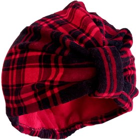 تصویر کلاه حوله ای طرح ماکان قرمز 