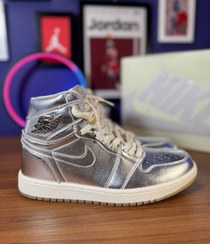 تصویر Nike air jordan 1 high metallic silver 