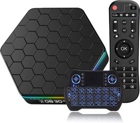 تصویر اندروید باکس Android TV Box 11.0 4GB Ram 32GB ROM /جعبه تلویزیون هوشمند RK3318 چهار هسته ای 64 بیتی، 2022 جدیدترین تی وی باکس اندروید از 100M اترنت 2.4G/5G وای فای بلوتوث USB 3.0 خروجی 4K Ultra HD Media Player Android Box پشتیبانی می کند 2022 Android TV Box 12.0, T95Z Plus Android Box 4GB 32GB H618 Quad Core Support WIFI6 Ethernet 100M 2.4/5G WiFi BT5.0 3D UHD 6K Video Decoding Smart TV Box Android with Mini Wireless Keyboard Android 12.0