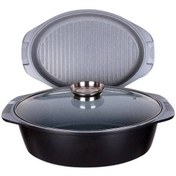 تصویر تابه مرغ و ماهی چدن گرانيت سایز 42 رنگ مشکی برند ام جی اس 