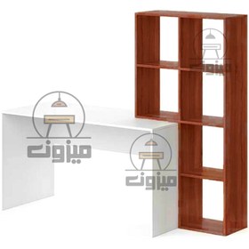 تصویر میز تحریر ساده کتابخانه ای مدل پارسا دو میزون چوب 