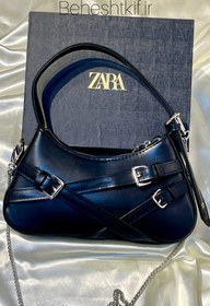 تصویر کیف زنانه دستی زارا ZARA مدل کمربندی همراه بند بلند زنجیری ZARA WOMAN BAG