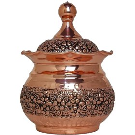 تصویر قندان مسی طرح گلبرگ 