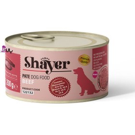 تصویر کنسرو سگ شایر با طعم گوشت قرمز 200 گرم Shayer Dog Food With Beef 200g