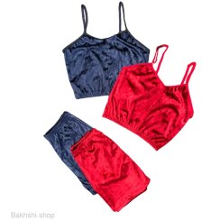 تصویر لباس خواب مخمل مشکی کد ۱۰۴۱ 