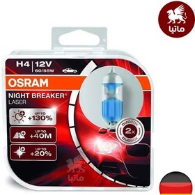 تصویر لامپ خودرو اسرام H4 مدل Night Breaker Laser بسته دو عددی 