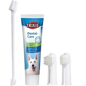 تصویر ست خمیر دندان و مسواک سگ تریکسی با طعم نعنا - Trixie Dental Hygiene Set 