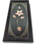 تصویر تابلو مس و سنگ فیروزه طرح گل (18*36) 