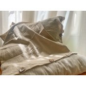 تصویر یک جفت روبالشی لینن دکمه دار سایز ۵۰ در ۷۰ Linen pillow covers