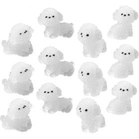 تصویر مجسمه شب تاب مدل سگ سفید 