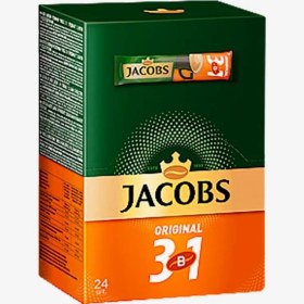 تصویر کافی میکس 3 در 1 کاپوچینو جاکوبز 24 عددی JACOBS قهوه فوری جاکوبز 300 گرم پک 24 عددی