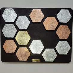 تصویر تابلو ورق طلا مدل برجسته طرح لانه زنبور 