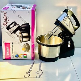 تصویر همزن کاسه دار چرخشی دسینی مدل 404 Dessini 404 Stand Mixer, 220W, 2L Rotating Stainless Steel Bowl, 3 Speeds with Turbo, Includes Beater and Dough Hooks