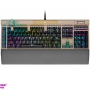 تصویر کیبورد باسیم مکانیکال مخصوص بازی کورسیر مدل K100 RGB Midnight Gold 