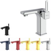 تصویر شیر روشویی شودر مدل میشل رنگ کروم 