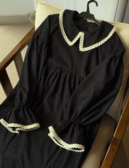 تصویر پیراهن عبایی زنانه مخمل کبریتی بلک - 140 / سه: ۴۶ تا ۵۰ 