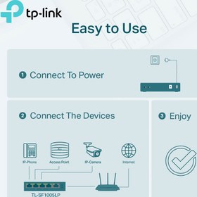 تصویر سوییچ 5 پورت تی پی لینک مدل TL-SF1005LP TP-LINK TL-SF1005LP 5-Port 10/100Mbps Desktop Switch