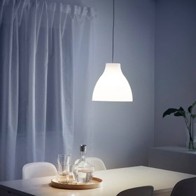 تصویر چراغ آویز سفید 28 سانتی متری ایکیا مدل IKEA MELODI ا IKEA MELODI pendant lamp white 28 cm IKEA MELODI pendant lamp white 28 cm