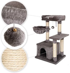 تصویر اسکرچر، لانه و درخت گربه مدل سبد دار برند ایران کت Cat Scratcher Brand Irancat