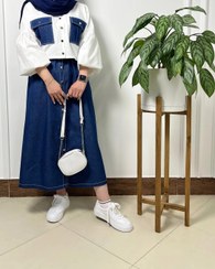 تصویر ست شومیز و دامن چشمه جین فری سایز 