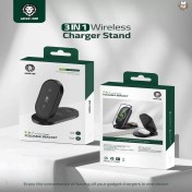 تصویر پایه شارژ وایرلس 3در1 گرین Green 3in1 wireless charger stand 