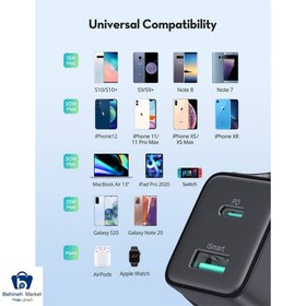 تصویر شارژر راوپاور مدل RP-PC170 Ravpower RP-PC170 PD QC2.0 USB/Type-C Charger