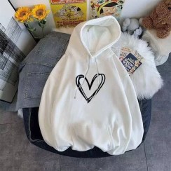 تصویر هودی تو کرکی طرح قلب دخترانه و زنانه کد 65 