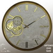 تصویر ساعت دیواری آرتمیس مدل 2040 رنگ تیتانیوم و نقره ای 