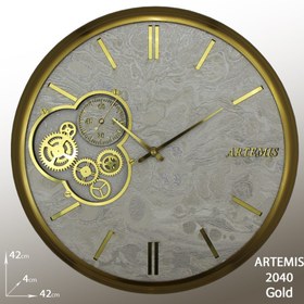 تصویر ساعت دیواری آرتمیس مدل 2040 تیتانیوم طلایی 