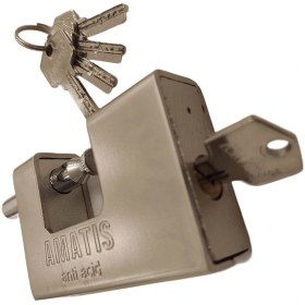 تصویر قفل کتابی آماتیس 90 میلیمتر روکش دار کلید کامپیوتری 