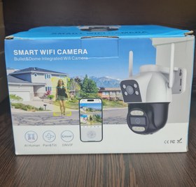 تصویر دوربین بیسیم دولنز ۶ مگاپیکسل (دو دوربین در یک دوربین ) Wifi camera