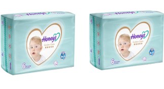 تصویر پوشک بچه هانیز سایز 6 بسته 24 عددی مجموعه دو عددی 