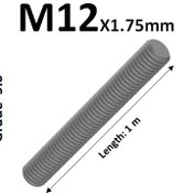 تصویر پیچ متری قطر 12 آهنی گرید 5.6 Metric M12x1.75 class 5.6