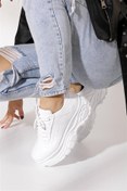 تصویر کفش ورزشی روزمره زنانه سفید ا Beyaz Kadın Sneaker Spor Ayakkabı Bağcıklı Kalın Hafif 6 Cm Yüksek Taban Beyaz Kadın Sneaker Spor Ayakkabı Bağcıklı Kalın Hafif 6 Cm Yüksek Taban
