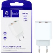 تصویر شارژر دو پورت Denmen DC05 DENMEN DC CHARGER