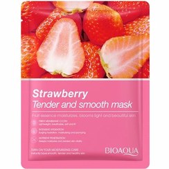 تصویر ماسک ورقه ای توت فرنگی 25گرم بیوآکوا Bioaqua Strawberry Tender And Smooth Mask