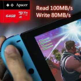 تصویر کارت حافظه اپیسر مدل AP64GMCSX10 ظرفیت ۶۴ گیگابایت سرعت ۱۰۰MBps کلاس V30 