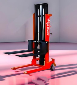 تصویر استاکر دستی با ظرفیت ۲تن و حداکثر ارتفاع ۳متر برند آریا استاکر ۰Manual stacker with a capacity of 2 tons and a maximum height of 3 meters