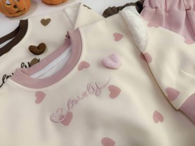 تصویر ست ۲تکه بلوز و شلوار قلب 