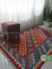 تصویر گلیم دستباف 2متری مدل قشقایی کد 13932 qashqai kilim