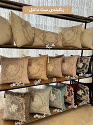 تصویر کوسن مخمل دانتل صورتی ملایم - کاور کوسن 