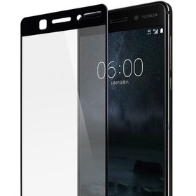 تصویر گلس تمام چسب Nokia 6.1 مشکی Full Cover Glass For Nokia 6.1