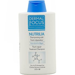 تصویر شامپو مدل Nutrilia مناسب موهای خشک و آسیب دیده 200میل درمال فوکوس Dermal Focus Nutrilia Nurti Repair TreaTment Shampoo 200ml