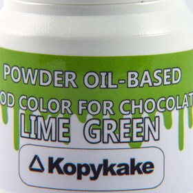 تصویر رنگ خوراکی پودری محلول در روغن سبز روشن کپی کیک 