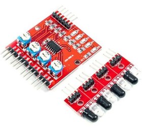 تصویر ماژول حسگر مادون قرمز ربات های تعقیب خط ( 4 کاناله ) 