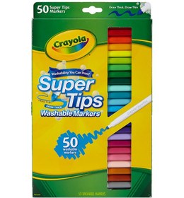 تصویر ۵۰ عدد ماژیک قابل شستشو سوپر تیپ ۲۱x۱۸۹x۳۲۴ سانتیمتر برند crayola 50-piece Washable Super Tips Markers 2.1x18.9x32.4cm