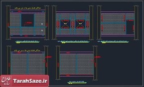 تصویر اتوکد نقشه معماری جزئیات وال پست 