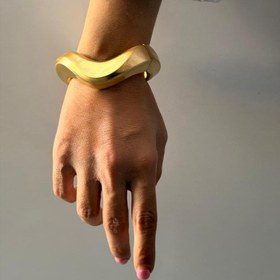 تصویر بنگل طلایی مات موج کد BA00084 