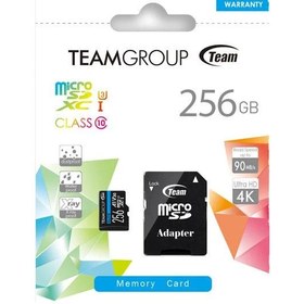 تصویر رم میکرو 256 گیگ تیم گروپ TeamGroup Elite A1 V30 U3 C10 100MB/s + خشاب 