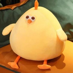 تصویر عروسک مدل جوجه طرح تپل ارتفاع 28 سانتی متر - زرد لیمویی 